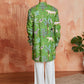 Green Cotton Casual Men's Kurta Set