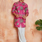 Pink Cotton Casual Men's Kurta Set