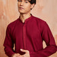 Maroon Cotton Casual Wear Men'S Kurta Set