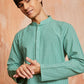 Designer Green Cotton Casual Men's Kurta Set