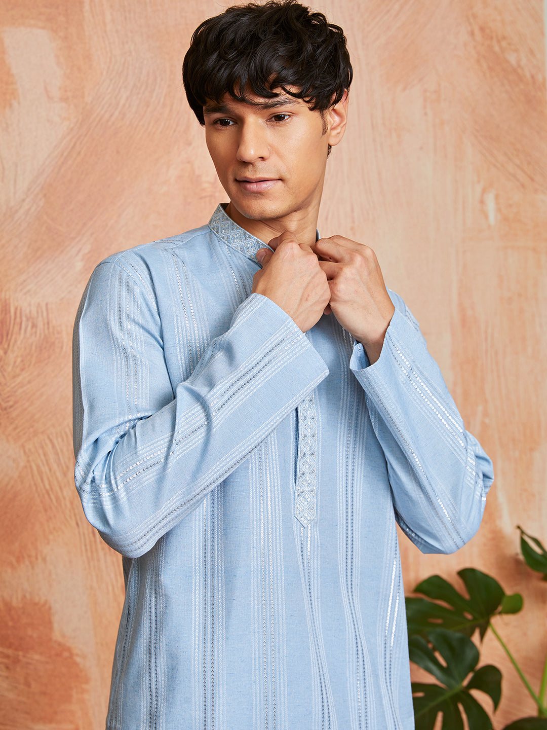 Aqua Cotton Blend Casual Men's Kurta
