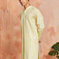 Yellow Cotton Blend Casual Men's Kurta