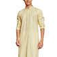 Yellow Cotton Blend Casual Men's Kurta
