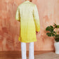 Yellow Chanderi Wedding Men's Kurta Set