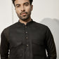 Black Cotton Casual Wear Men'S Kurta Set