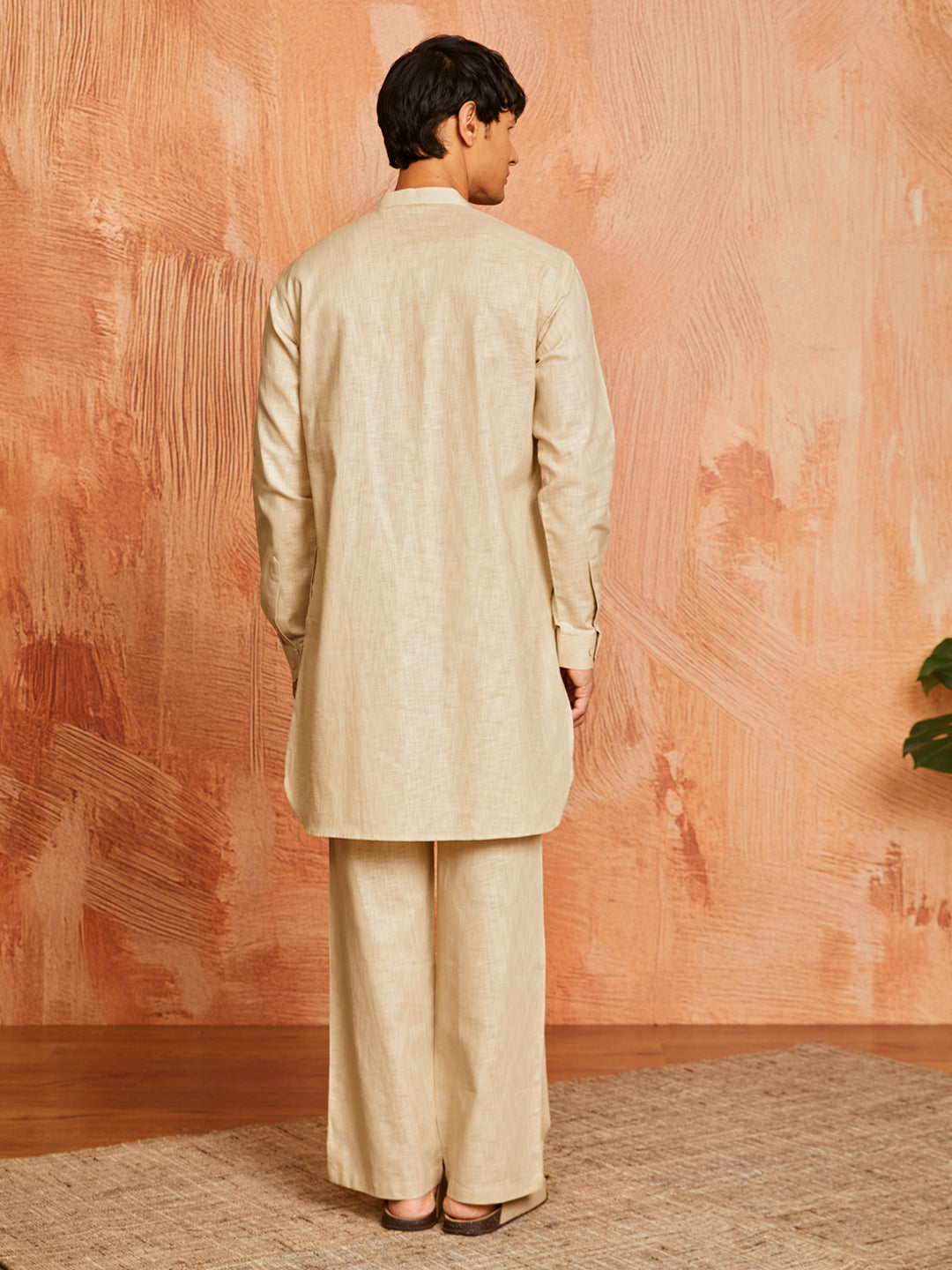 Chiku Cotton Linen Casual Men's Kurta Set