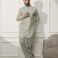 Mint Green Cotton Linen Casual Men's Kurta Set