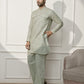 Mint Green Cotton Linen Casual Men's Kurta Set