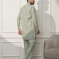 Mint Green Cotton Linen Casual Men's Kurta Set