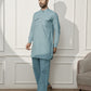 Green Cotton Linen Casual Men's Kurta Set