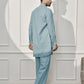 Green Cotton Linen Casual Men's Kurta Set