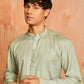 Pista Green Cotton Blend Casual Men's Kurta Set