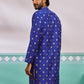 Royal Blue Viscose Blend Wedding Men's Kurta Set