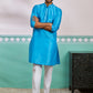 Aqua Dupion Silk Wedding Men's Kurta Set
