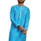 Aqua Dupion Silk Wedding Wear Men's Kurta Set