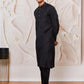 Black Viscose Wedding Men's Kurta Set