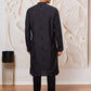 Black Viscose Wedding Men's Kurta Set