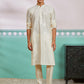 Cream Viscose Wedding Men's Kurta Set