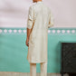 Cream Viscose Wedding Men's Kurta Set