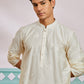 Cream Viscose Wedding Men's Kurta Set