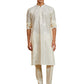 Cream Viscose Wedding Men's Kurta Set