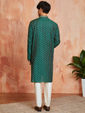 Bottle Green Silk Blend Festival Men's Kurta Set