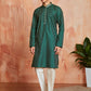 Bottle Green Silk Blend Festival Men's Kurta Set
