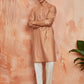 Peach Silk Blend Festival Men's Kurta Set