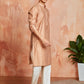 Peach Silk Blend Festival Men's Kurta Set
