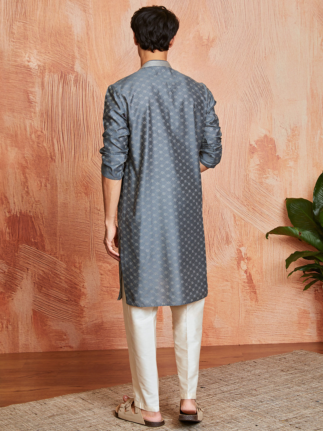 Slate Silk Blend Festival Men's Kurta Set