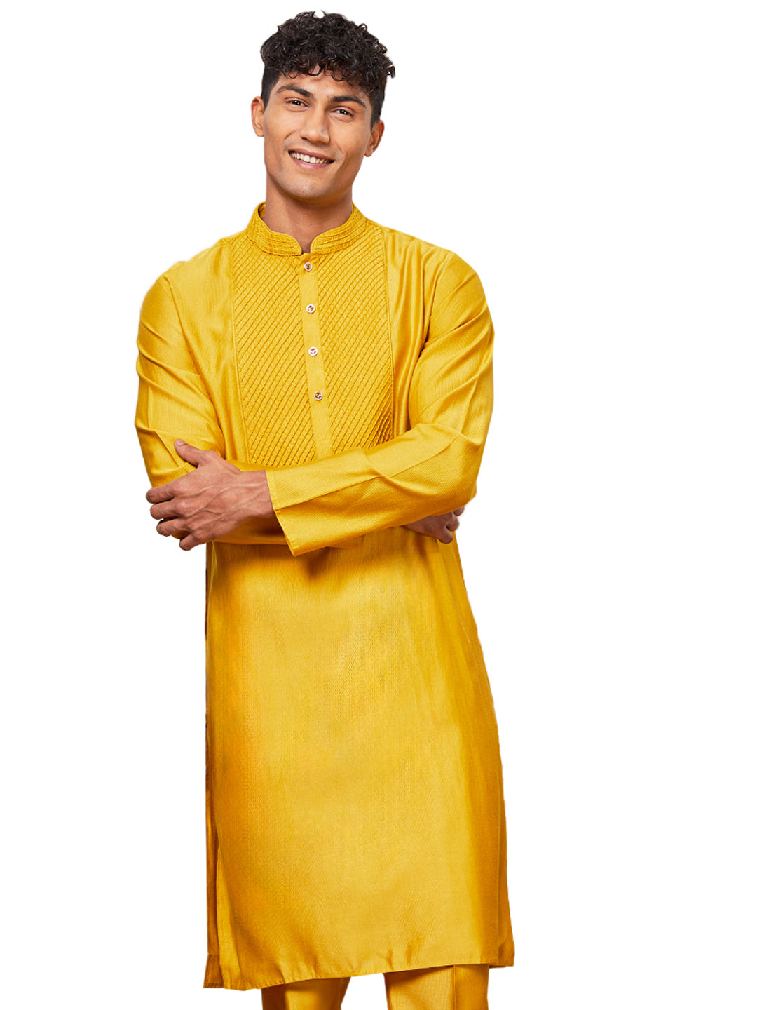 Black Silk Blend Festival Men's Kurta Set