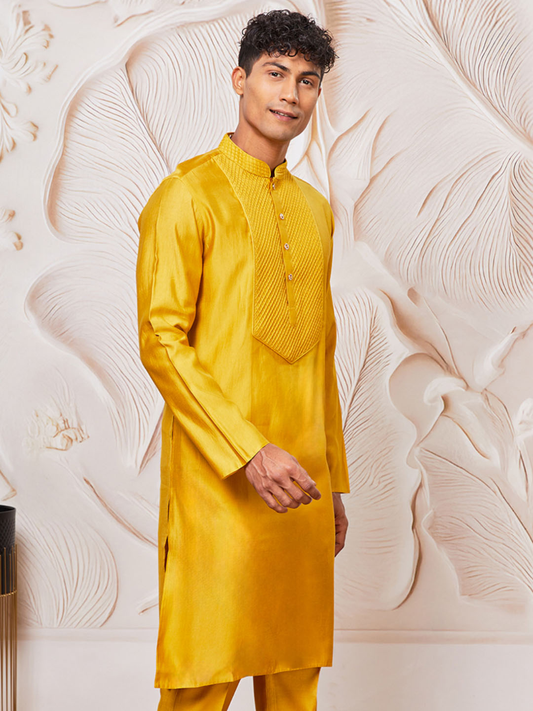 Black Silk Blend Festival Men's Kurta Set