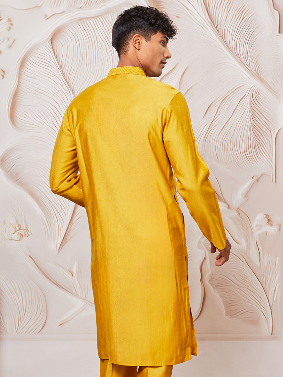 Black Silk Blend Festival Men's Kurta Set