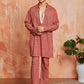 Rust Cotton Casual Men's Kurta Set