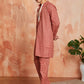 Rust Cotton Casual Men's Kurta Set