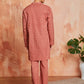 Rust Cotton Casual Men's Kurta Set
