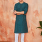 Stylist Green Cotton Casual Men's Kurta Set