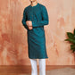 Stylist Green Cotton Casual Men's Kurta Set