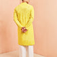 Yellow Cotton Casual Men's Kurta Set