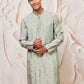 Mint Green Cotton Blend Casual Men's Kurta Set