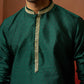 Bottle Green Silk Festival Wear Men'S Kurta Set
