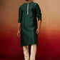 Bottle Green Silk Festival Wear Men'S Kurta Set