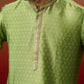 Green Silk Festival Wear Men'S Kurta Set