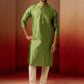 Green Silk Festival Wear Men'S Kurta Set