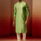 Green Silk Festival Wear Men'S Kurta Set