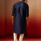 Navy Blue Silk Festival Wear Men'S Kurta Set