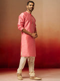 Pink Silk Festival Wear Men'S Kurta Set