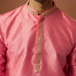 Pink Silk Festival Wear Men'S Kurta Set