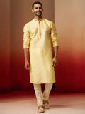 Yellow Silk Festival Wear Men'S Kurta Set