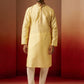 Yellow Silk Festival Wear Men'S Kurta Set